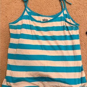 Vans Women's Camisole in Blue and White Stripes
